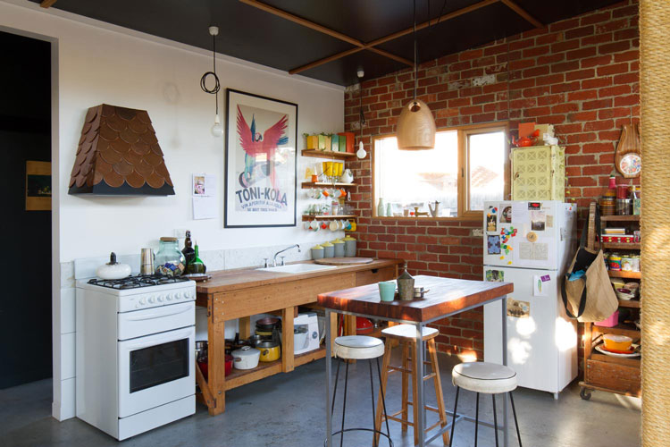 The kitchen at Florence Street House is eclectic, but homely