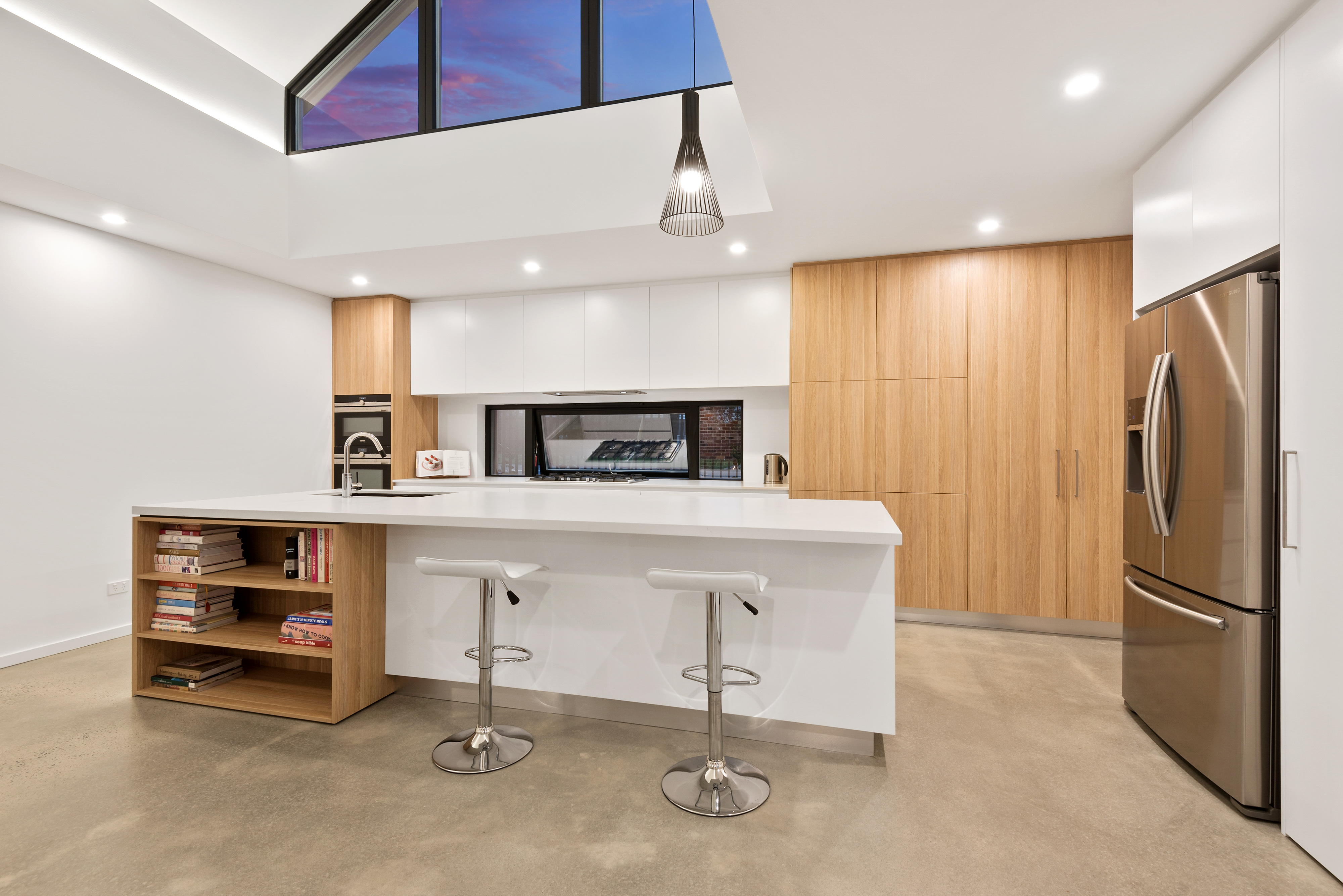 A Unique Vaulted Ceiling and Clerestory Windows Bring in the Light